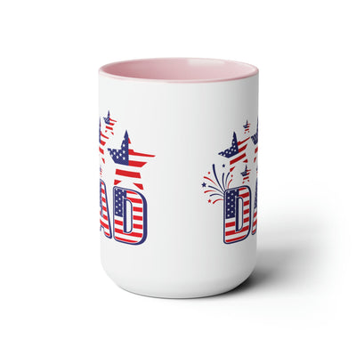 Accent Ceramic Coffee Mug 15oz - Dad Independence Day 4th Of July Celebration