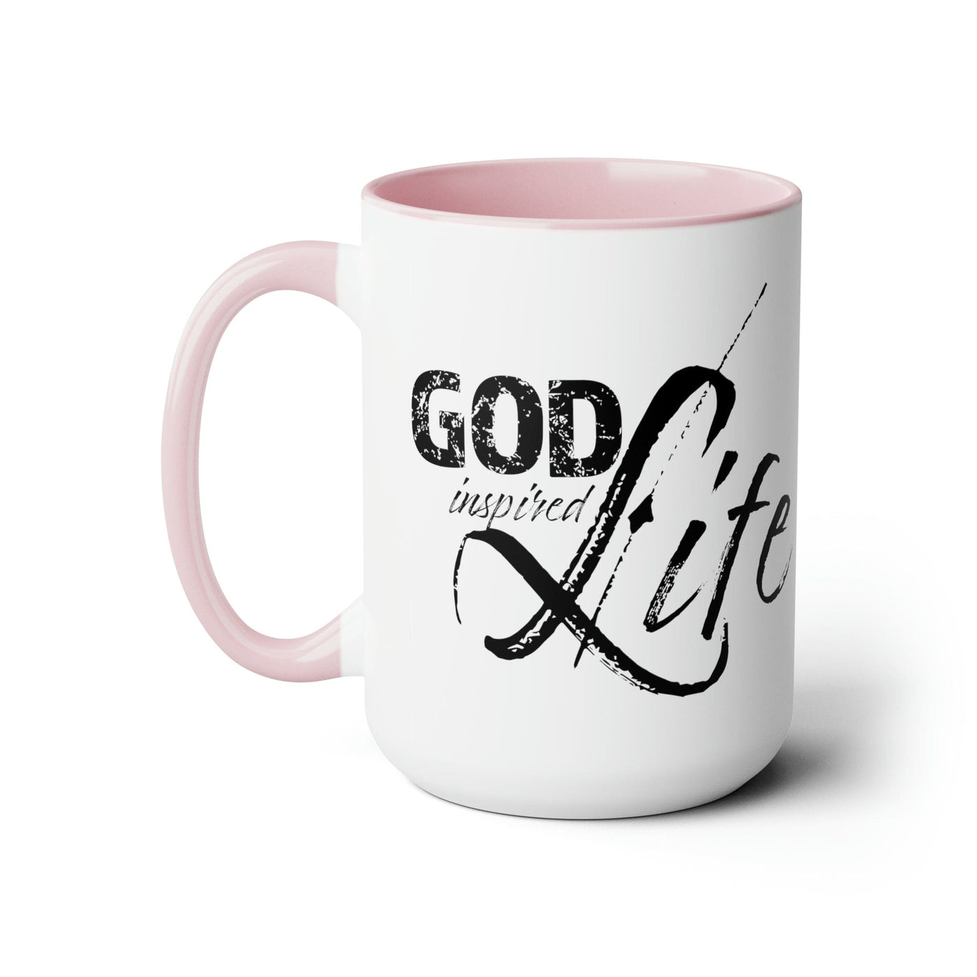 Accent Ceramic Coffee Mug 15oz - God Inspired Life Black Illustration