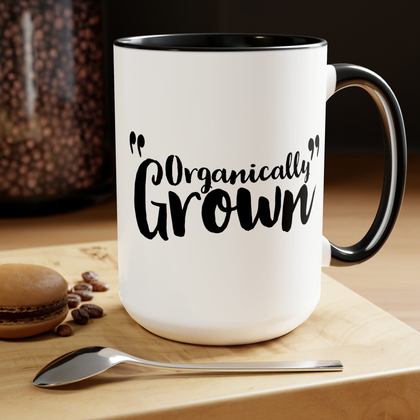 Accent Ceramic Coffee Mug 15oz - Organically Grown - Affirmation Inspiration