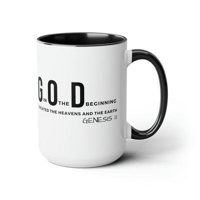 Accent Ceramic Mug 15oz God In The Beginning Print - Decorative | Ceramic Mugs