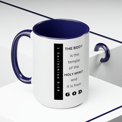 Accent Ceramic Mug 15oz The Body Is The Temple Of The Holy Spirit - Scripture