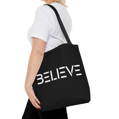 Canvas Tote Bag Believe White Print - Bags