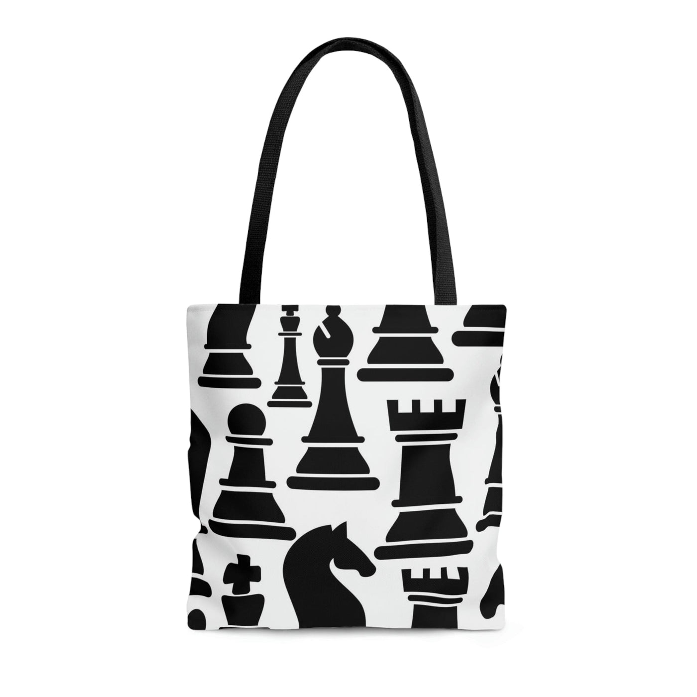 Canvas Tote Bag Black And White Chess Print - Bags | Canvas Tote Bags