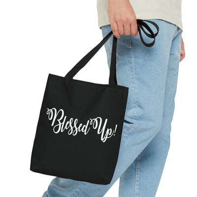 Canvas Tote Bag Blessed Up Christian Inspiration Motivational Quote - Bags