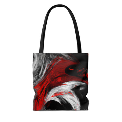 Canvas Tote Bag Decorative Black Red White Abstract Seamless Pattern - Bags