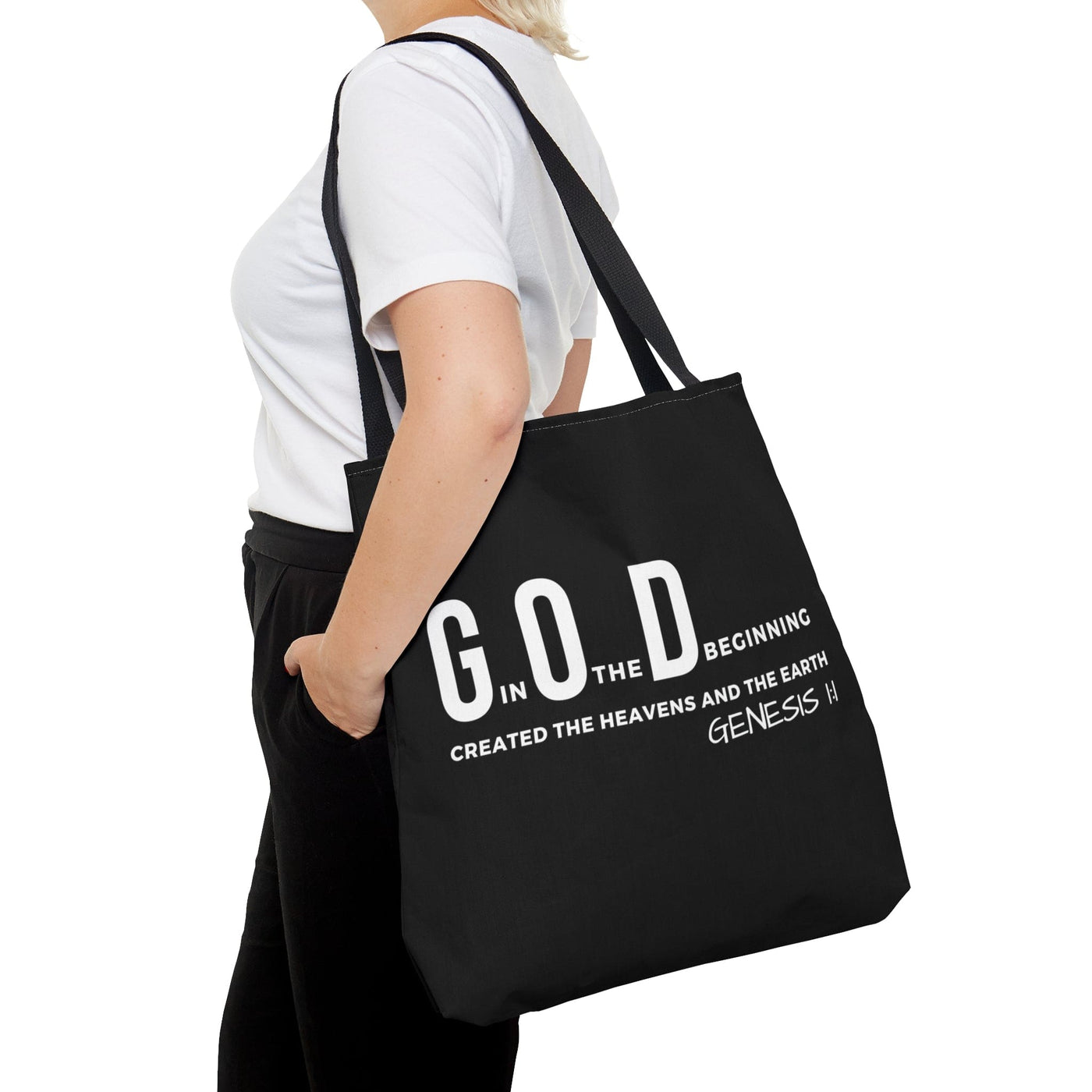 Canvas Tote Bag God In The Beginning Print - Bags