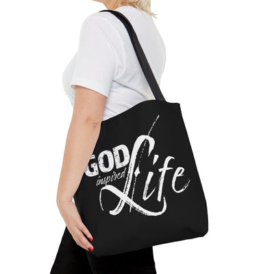 Canvas Tote Bag God Inspired Life Inspirational Quote Bible Affirmation Print