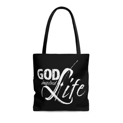 Canvas Tote Bag God Inspired Life Inspirational Quote Bible Affirmation Print