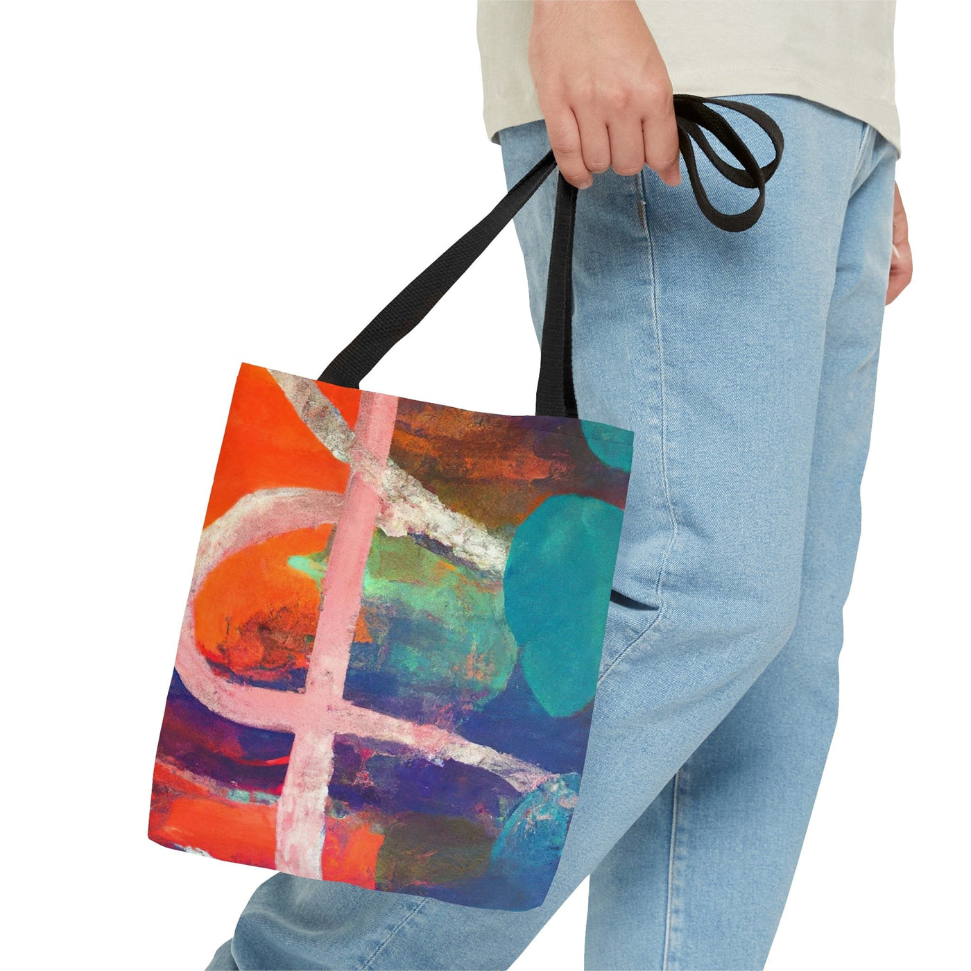 Canvas Tote Bag Multicolor Abstract Expression Pattern 030423b - Bags | Canvas