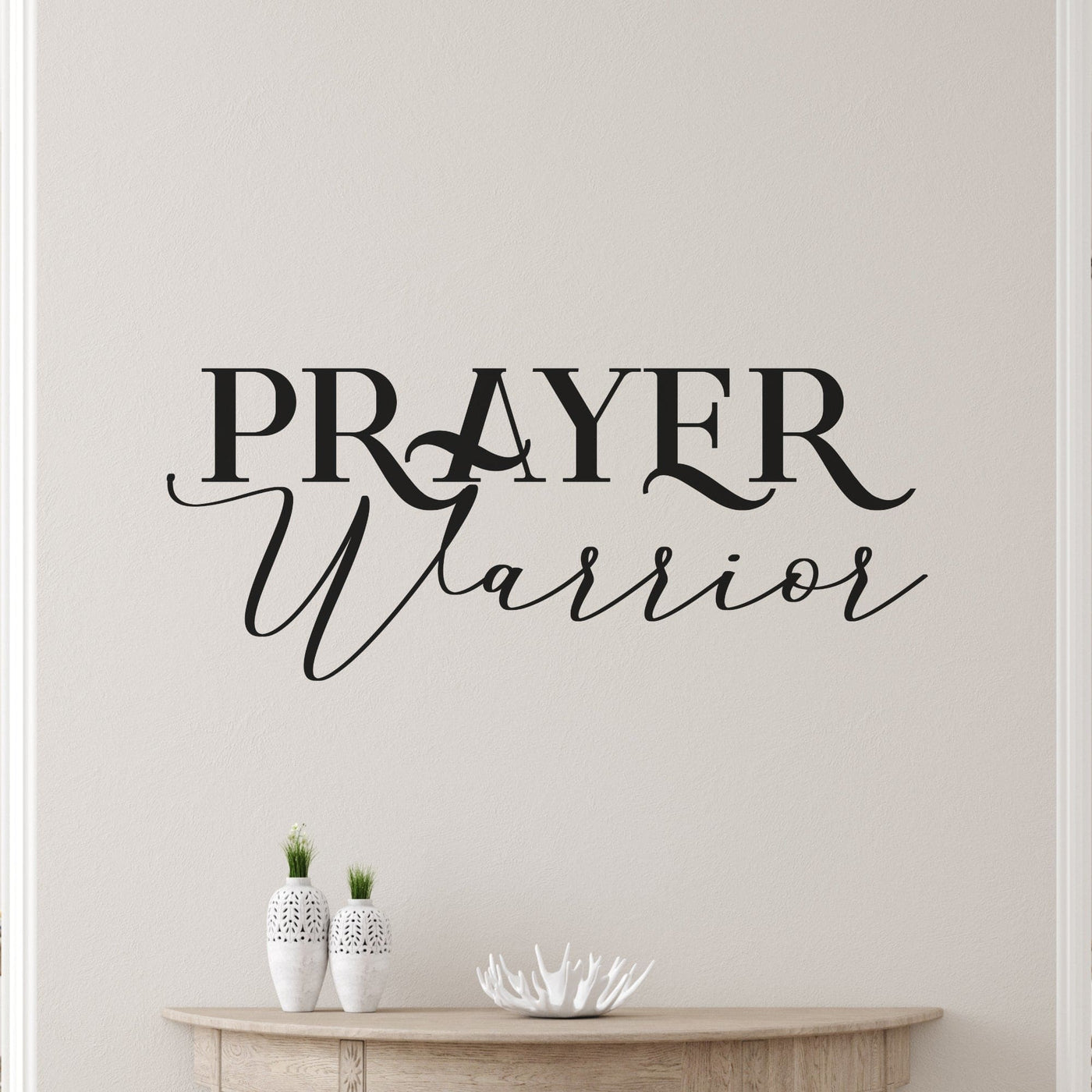 Decor - Prayer Warrior Removable Vinyl Wall Decal Easy Peel And Stick Wall Art