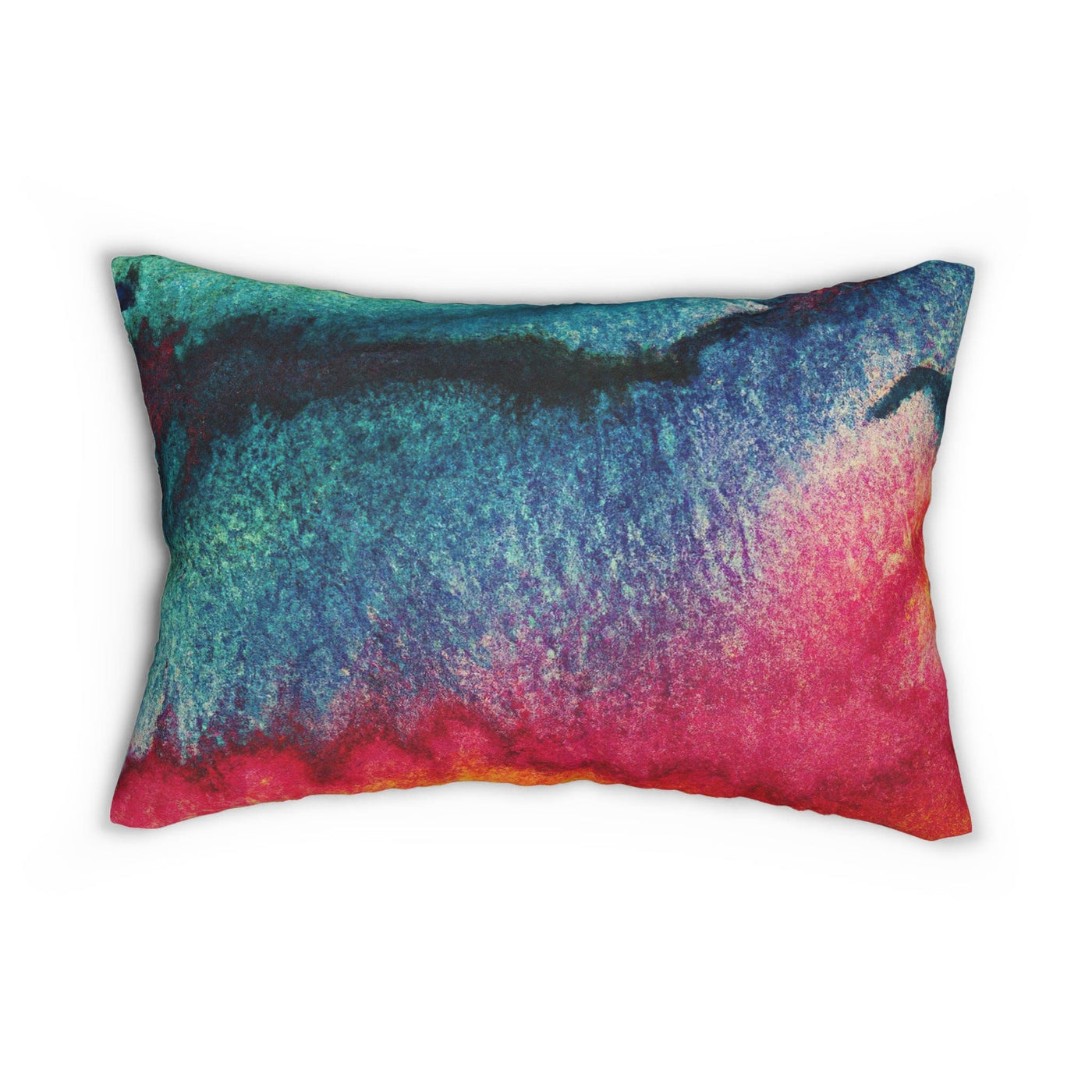 Decorative Lumbar Throw Pillow - Multicolor Watercolor Abstract Print - Home