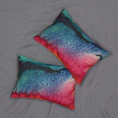 Decorative Lumbar Throw Pillow - Multicolor Watercolor Abstract Print - Home