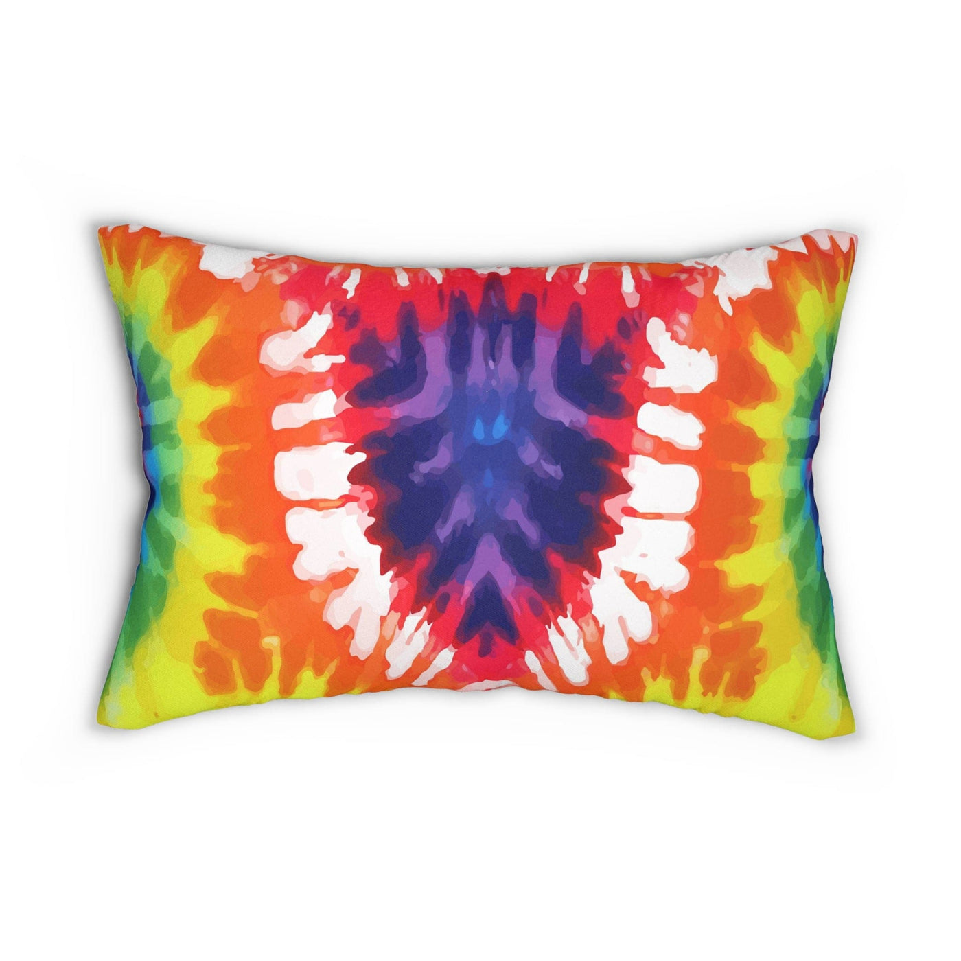 Decorative Lumbar Throw Pillow - Psychedelic Rainbow Tie Dye - Home Decor