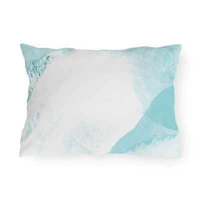 Decorative Outdoor Pillows - Set Of 2 Subtle Abstract Ocean Blue And White
