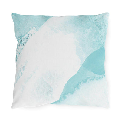 Decorative Outdoor Pillows - Set Of 2 Subtle Abstract Ocean Blue And White