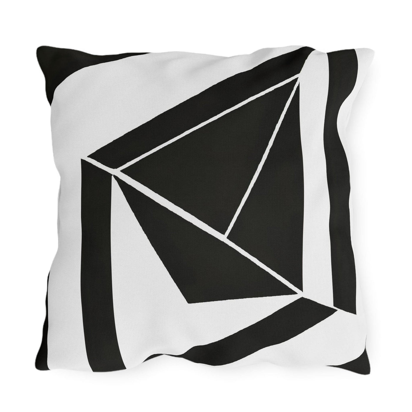 Decorative Outdoor Pillows With Zipper - Set Of 2 Black And White Geometric