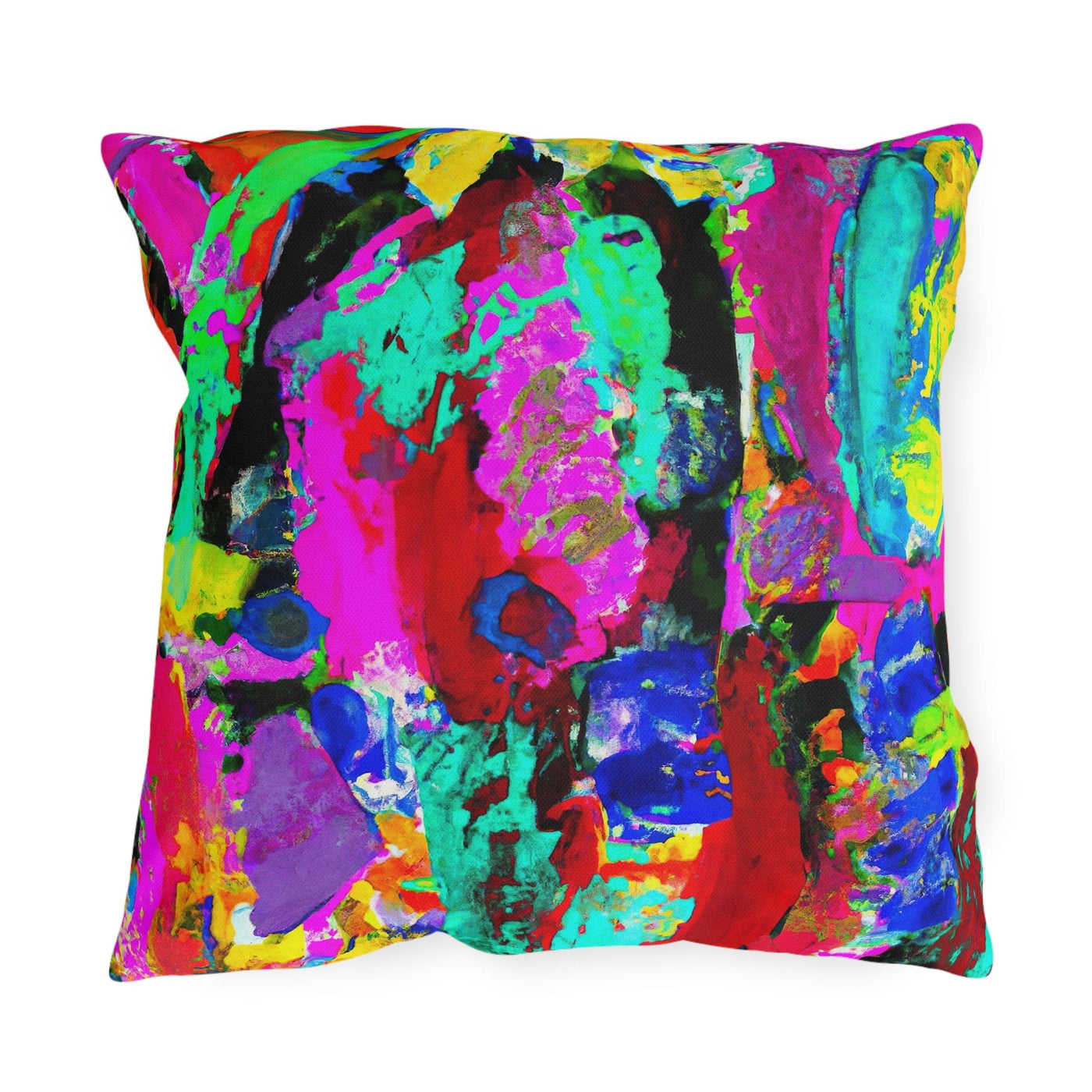Decorative Outdoor Pillows With Zipper - Set Of 2 Multicolor Abstract
