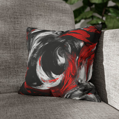 Decorative Throw Pillow Covers With Zipper - Set Of 2 Decorative Black Red