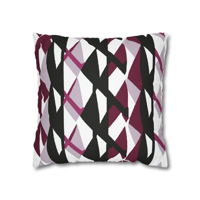 Decorative Throw Pillow Covers With Zipper - Set Of 2 Mauve Pink And Black