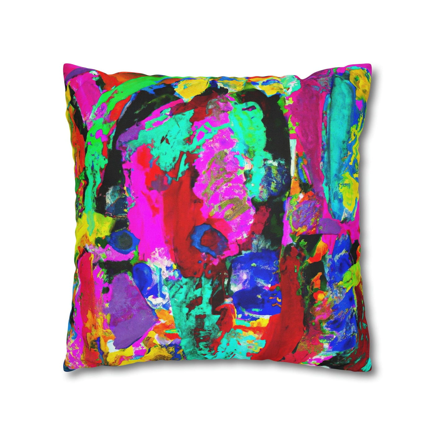 Decorative Throw Pillow Covers With Zipper - Set Of 2 Multicolor Abstract