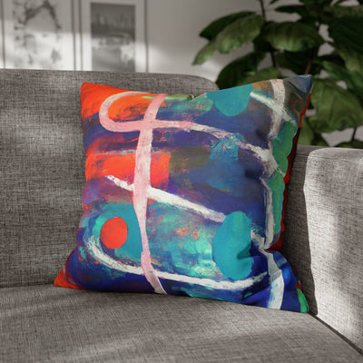 Decorative Throw Pillow Covers With Zipper - Set Of 2 Multicolor Abstract