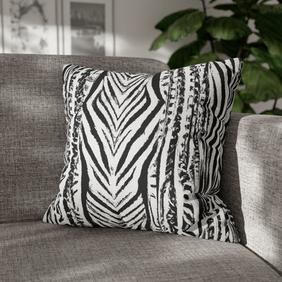 Decorative Throw Pillow Covers With Zipper - Set Of 2 Native Black And White