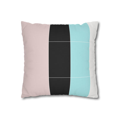 Decorative Throw Pillow Covers With Zipper - Set Of 2 Pastel Colorblock