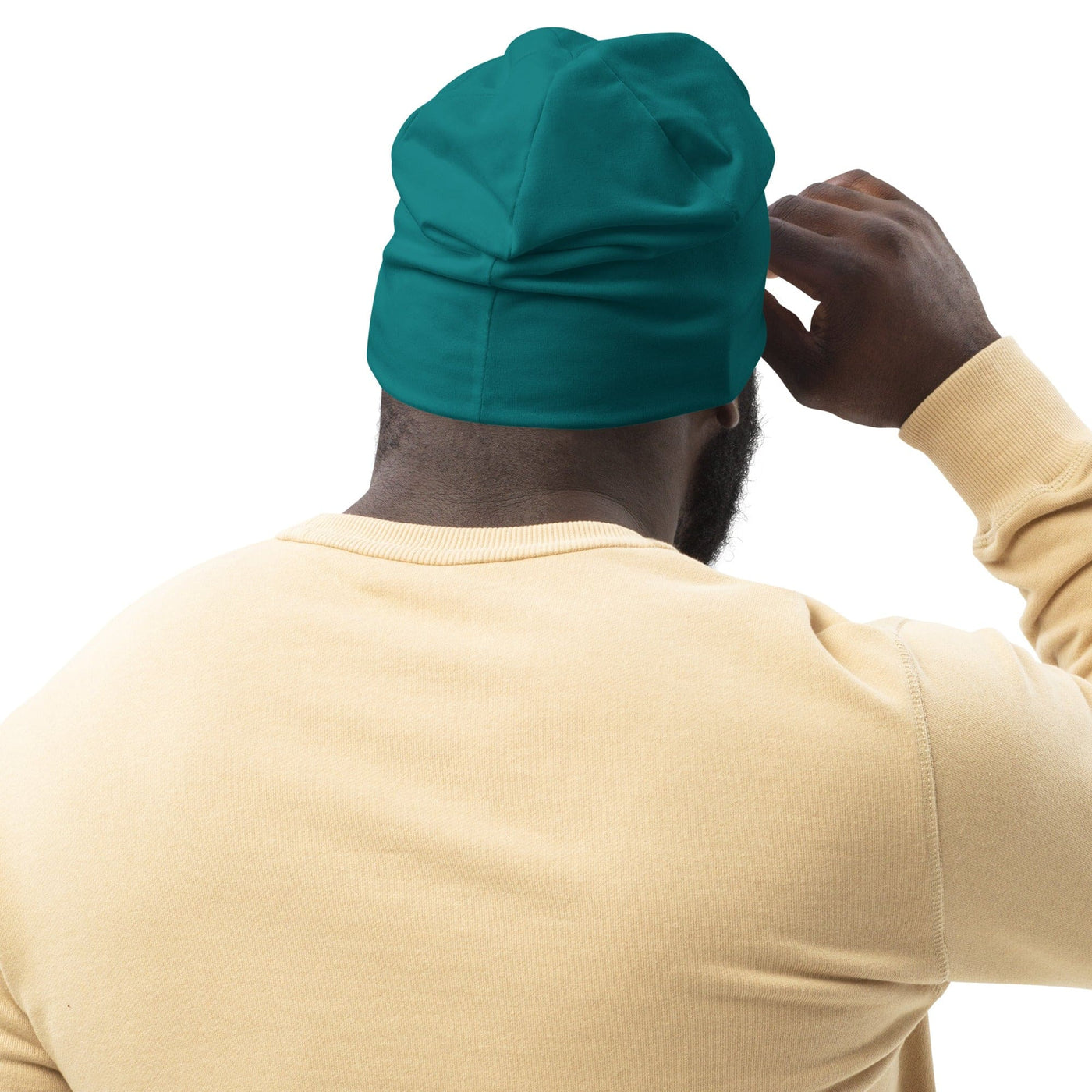 Double-layered Beanie Hat Dark Teal Green 2