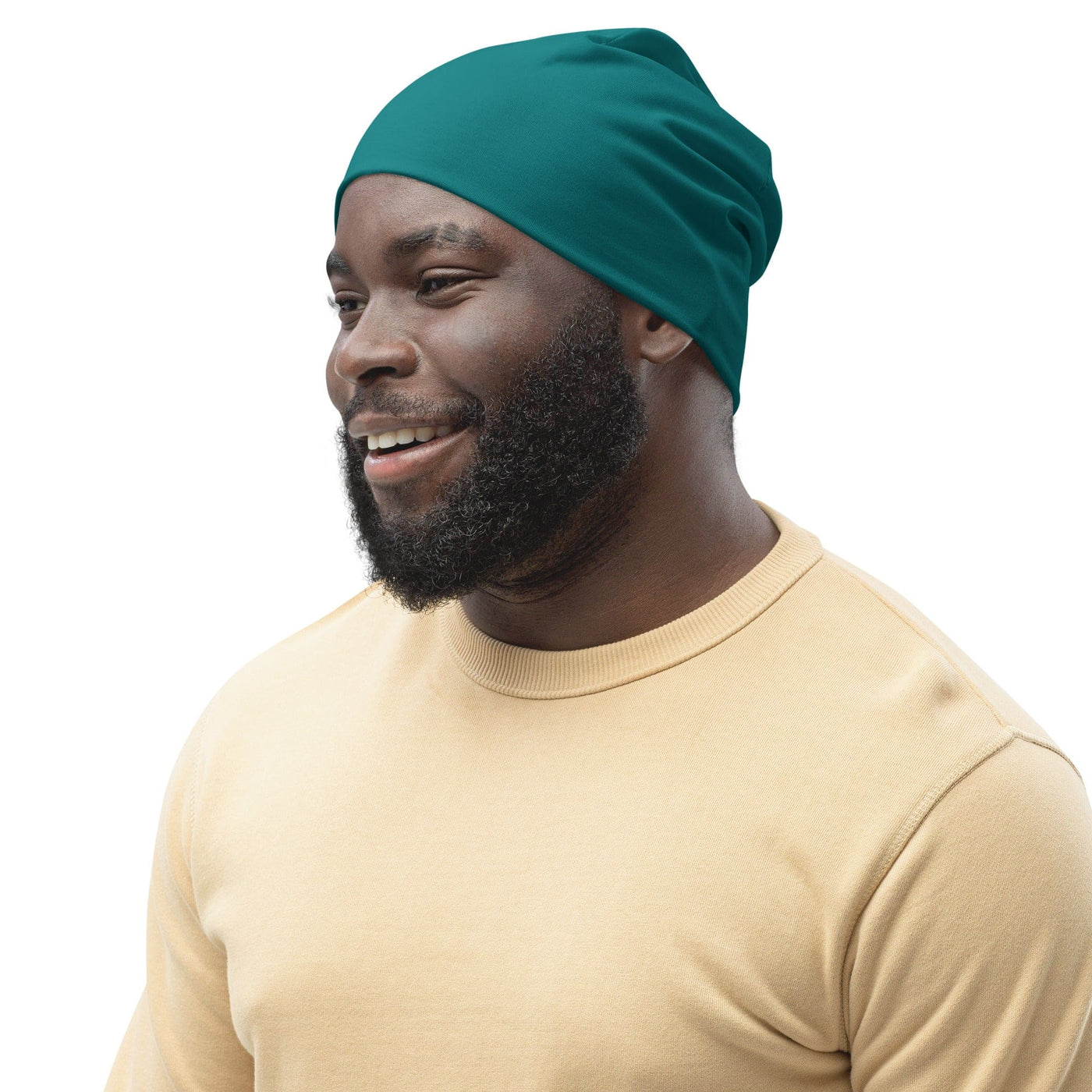 Double-layered Beanie Hat Dark Teal Green 2