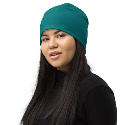 Double-layered Beanie Hat Dark Teal Green
