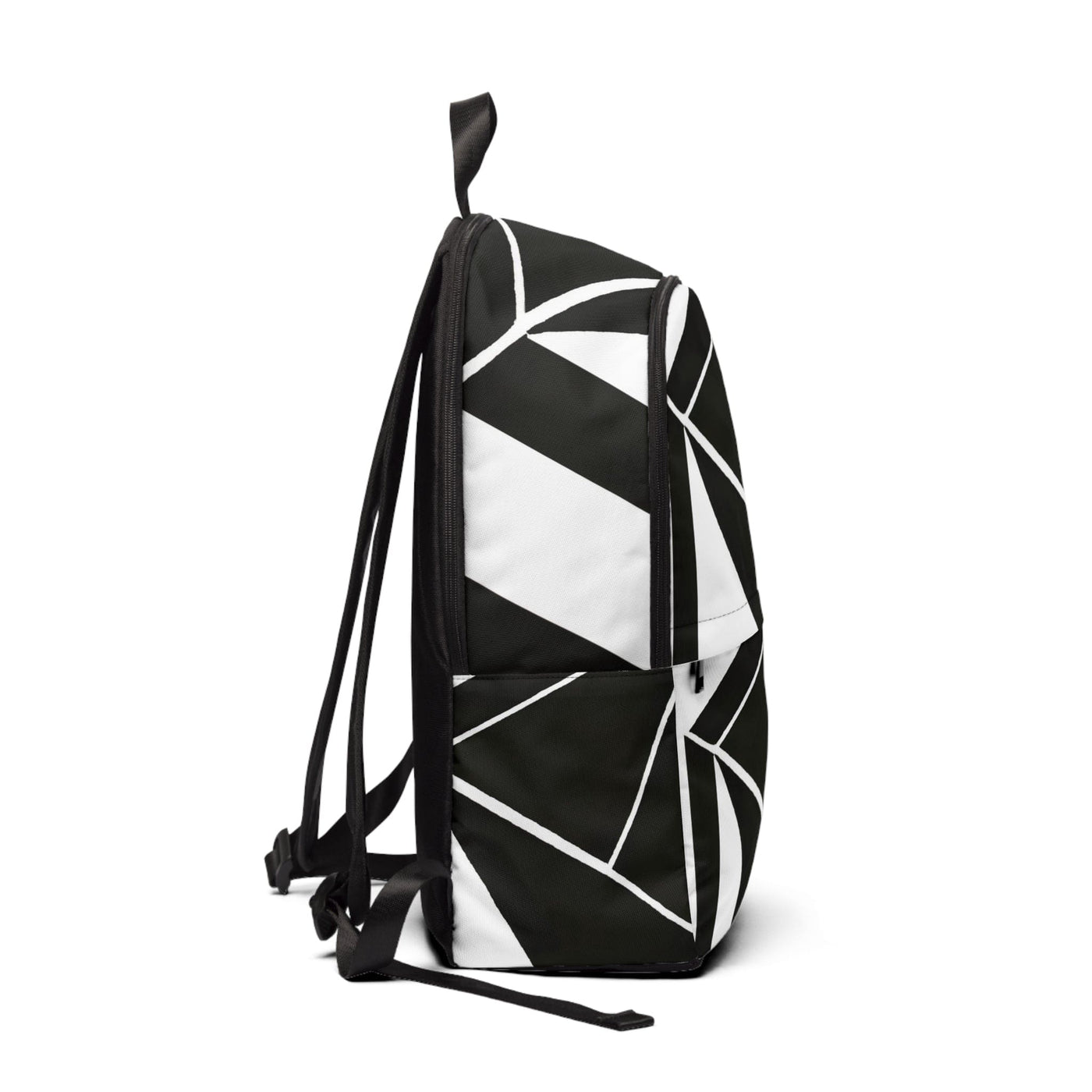 Fashion Backpack Waterproof Black And White Geometric Pattern - Bags