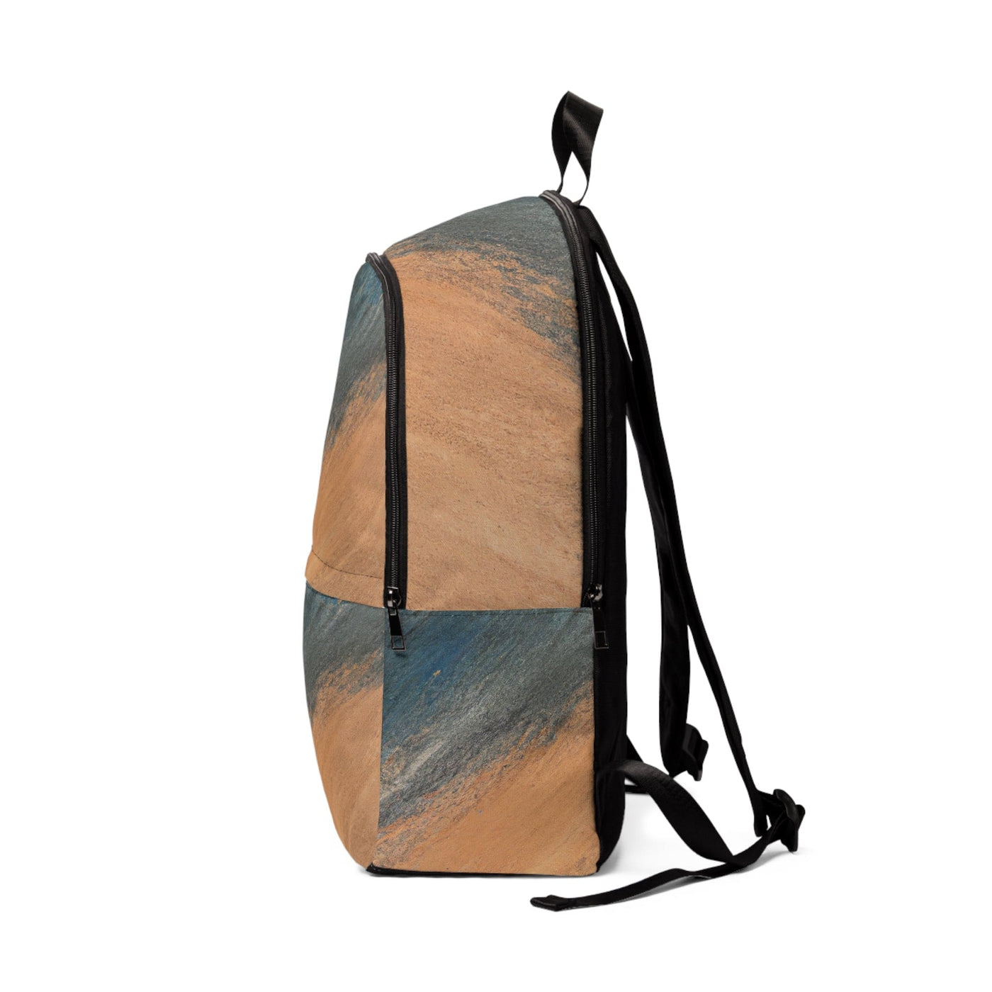 Fashion Backpack Waterproof Blue Orange Abstract Pattern - Bags