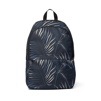 Fashion Backpack Waterproof Blue White Palm Leaves - Bags