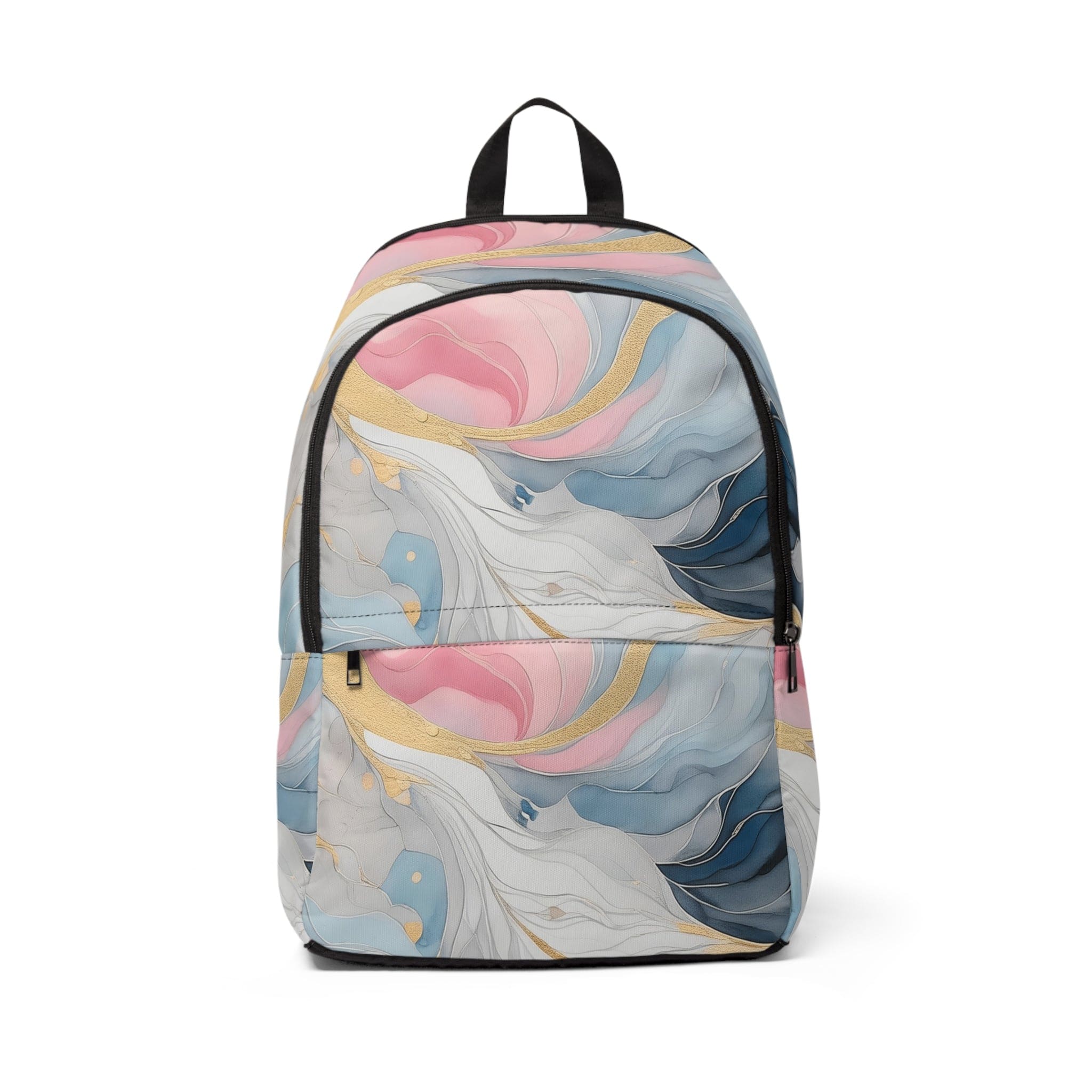 Fashion Backpack Waterproof Marble Cloud of Grey Pink Blue 