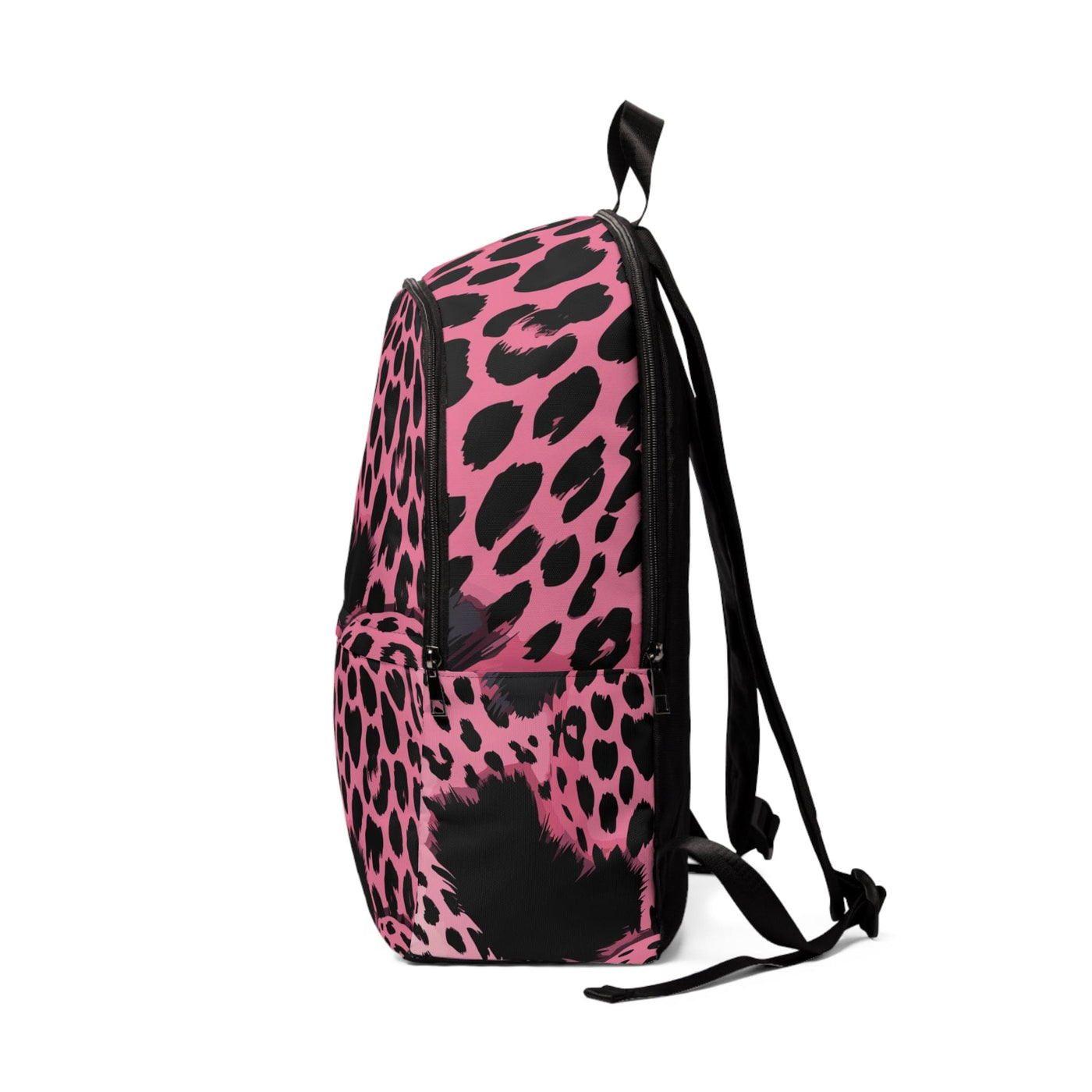 Fashion Backpack Waterproof Pink And Black Spotted Illustration - Bags