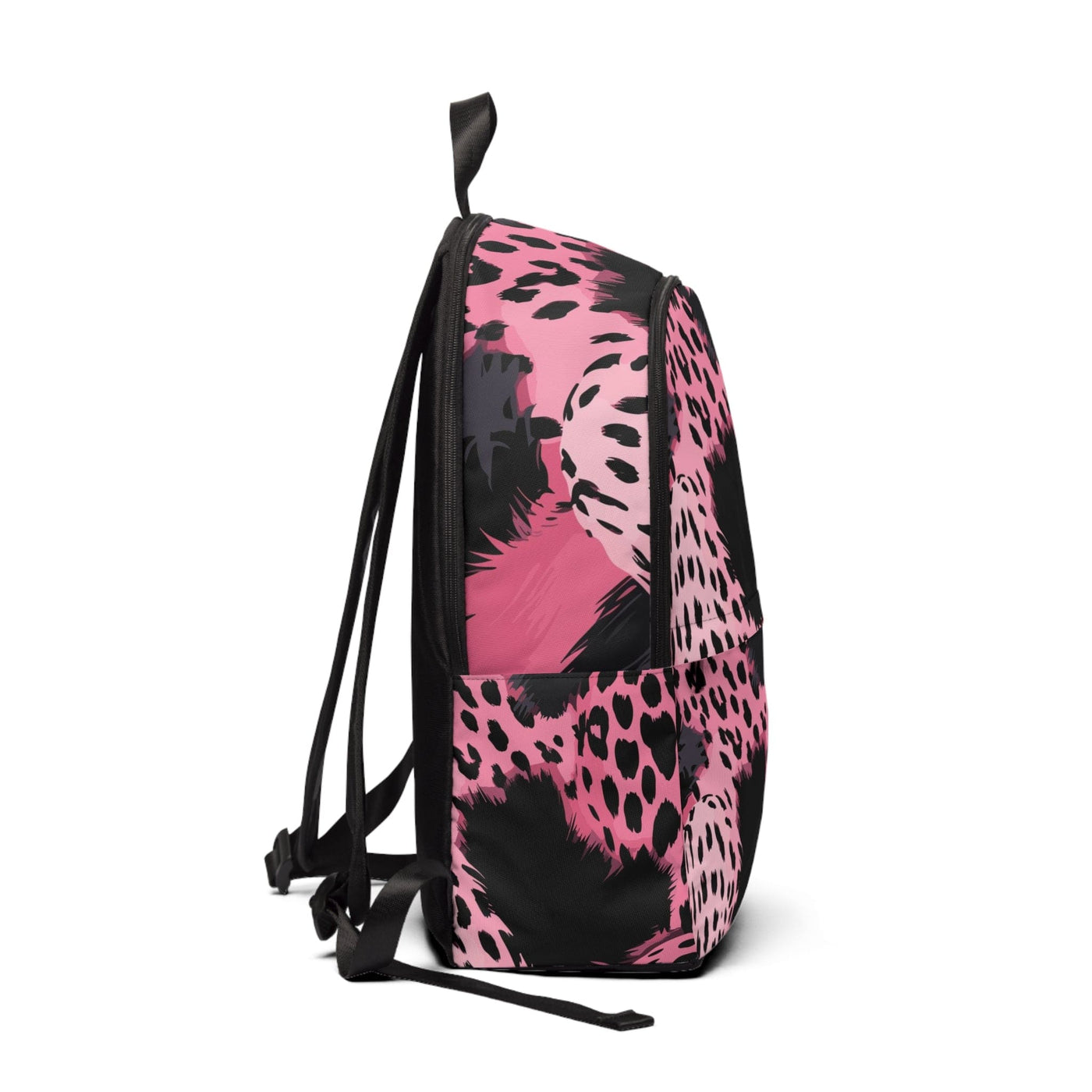 Fashion Backpack Waterproof Pink And Black Spotted Illustration - Bags