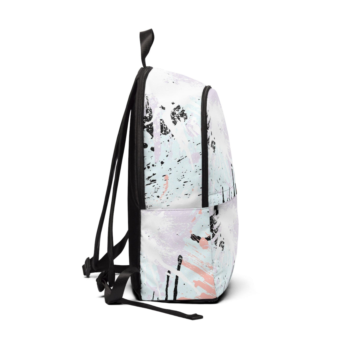 Fashion Backpack Waterproof Pink Black Abstract Pattern - Bags