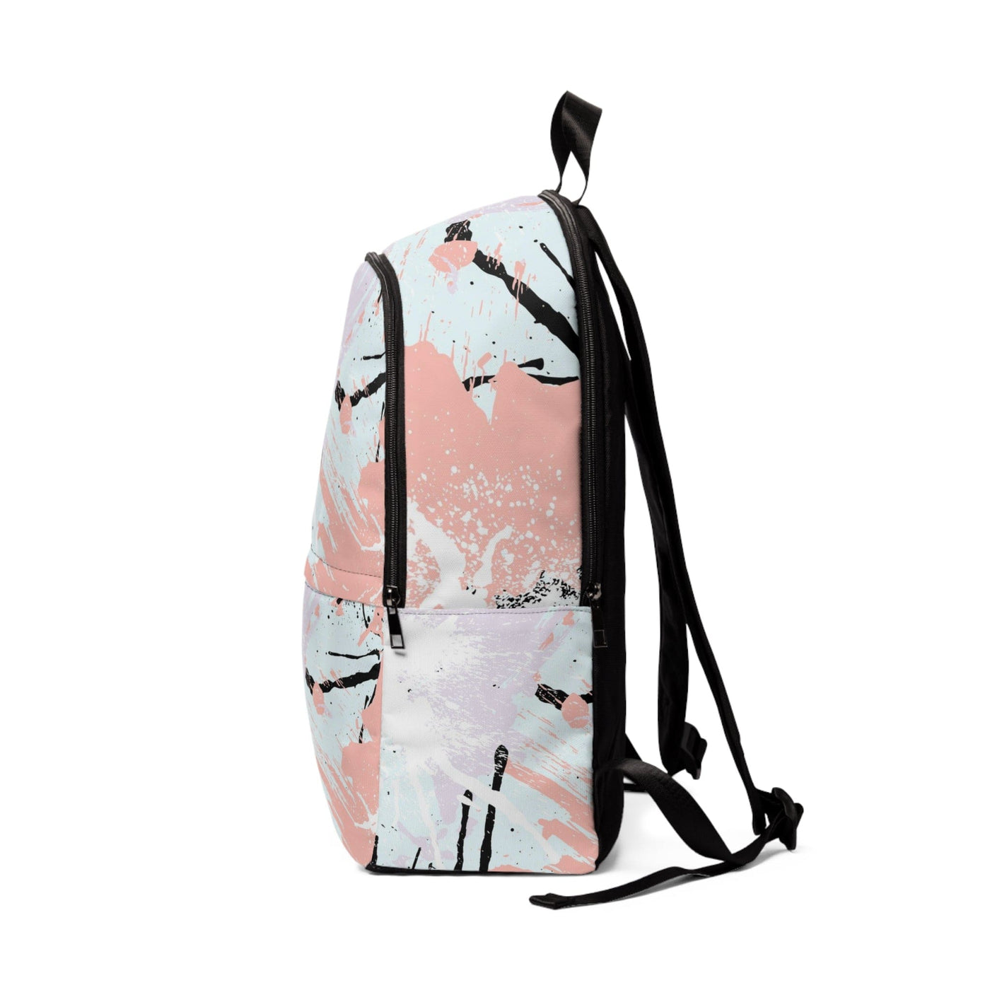Fashion Backpack Waterproof Pink Black Abstract Pattern - Bags