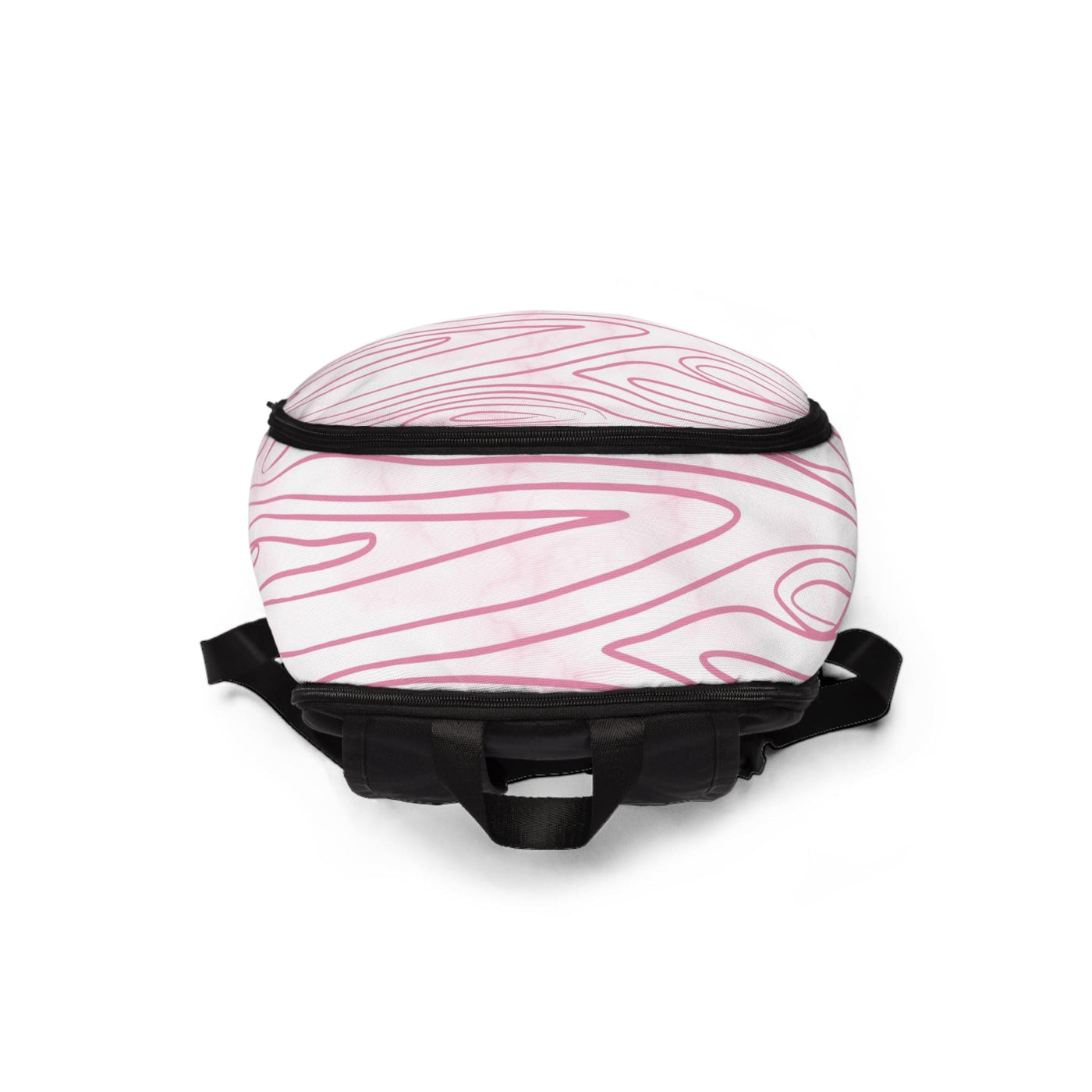 Fashion Backpack Waterproof Pink Line Art Sketch Print - Bags