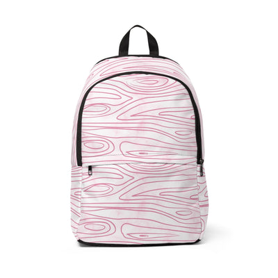 Fashion Backpack Waterproof Pink Line Art Sketch Print - Bags
