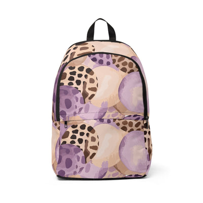 Fashion Backpack Waterproof Purple Lavender And Brown Spotted Illustration