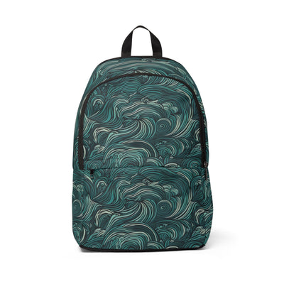 Fashion Backpack Waterproof Water Wave Mint Green Illustration - Bags
