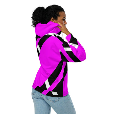 Womens Graphic Zip Hoodie Black And Pink Pattern - Womens | Hoodies | Zip Front