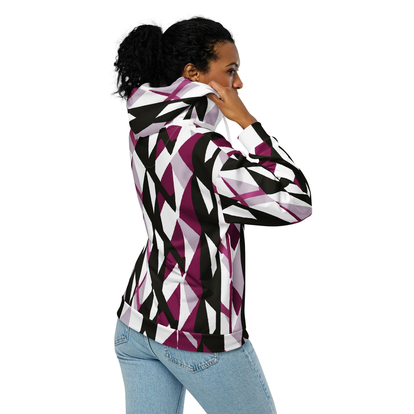 Womens Graphic Zip Hoodie Pink Mauve Pattern 2 - Womens | Hoodies | Zip Front