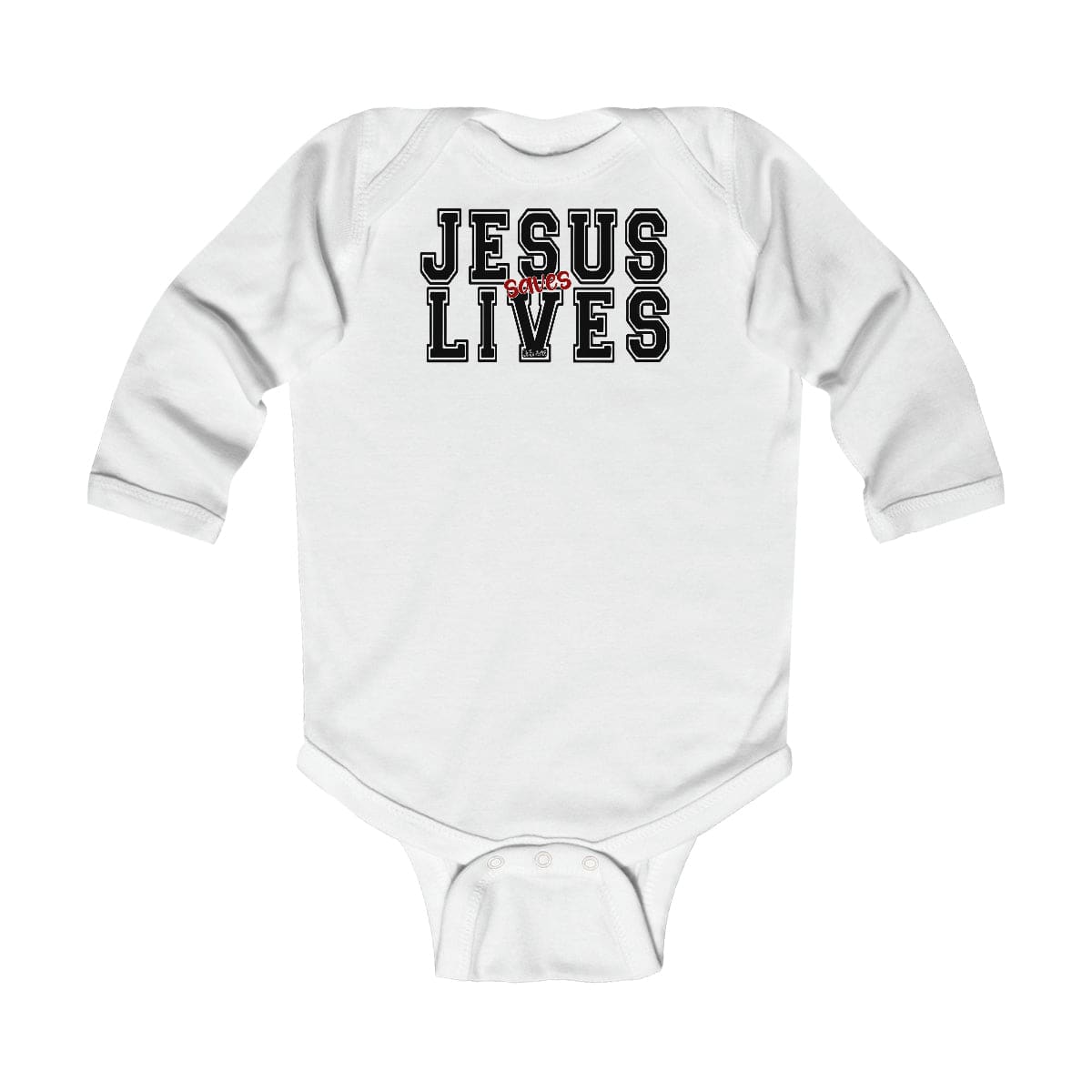 Infant Long Sleeve Bodysuit Jesus Saves Lives Christian Inspiration - Childrens