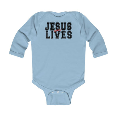 Infant Long Sleeve Bodysuit Jesus Saves Lives Christian Inspiration - Childrens