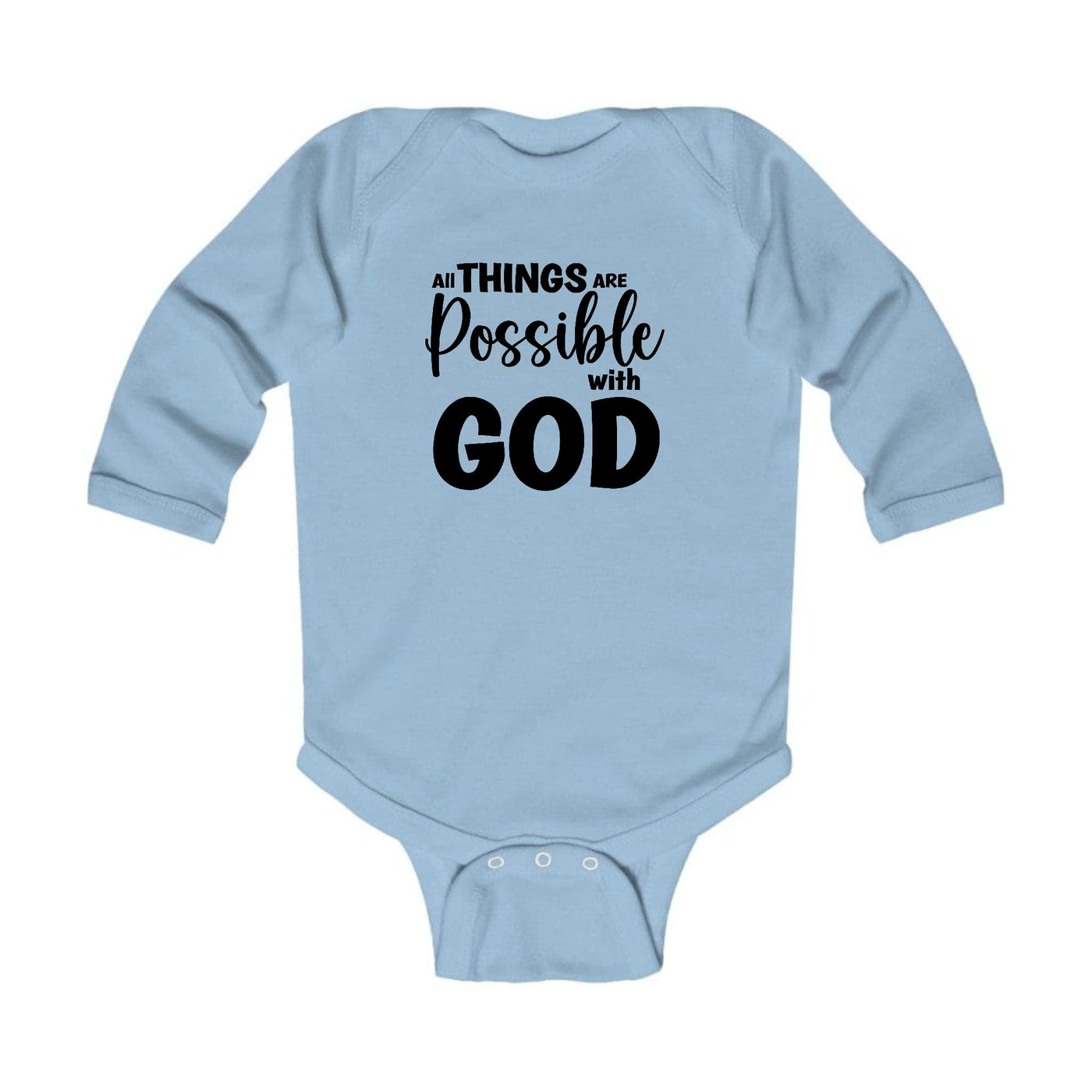 Infant Long Sleeve Graphic T-shirt All Things Are Possible With God - Childrens