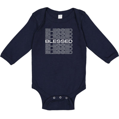 Infant Long Sleeve Graphic T-shirt Blessed Stacked Print - Childrens | Infant