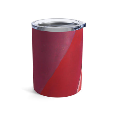 Insulated Tumbler 10oz Pink Mauve Red Geometric Pattern - Mug