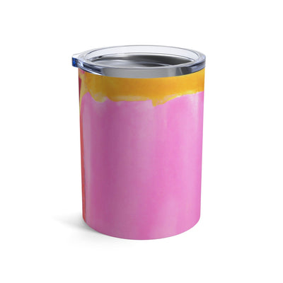Insulated Tumbler 10oz Pink Mauve Red Geometric Pattern - Mug
